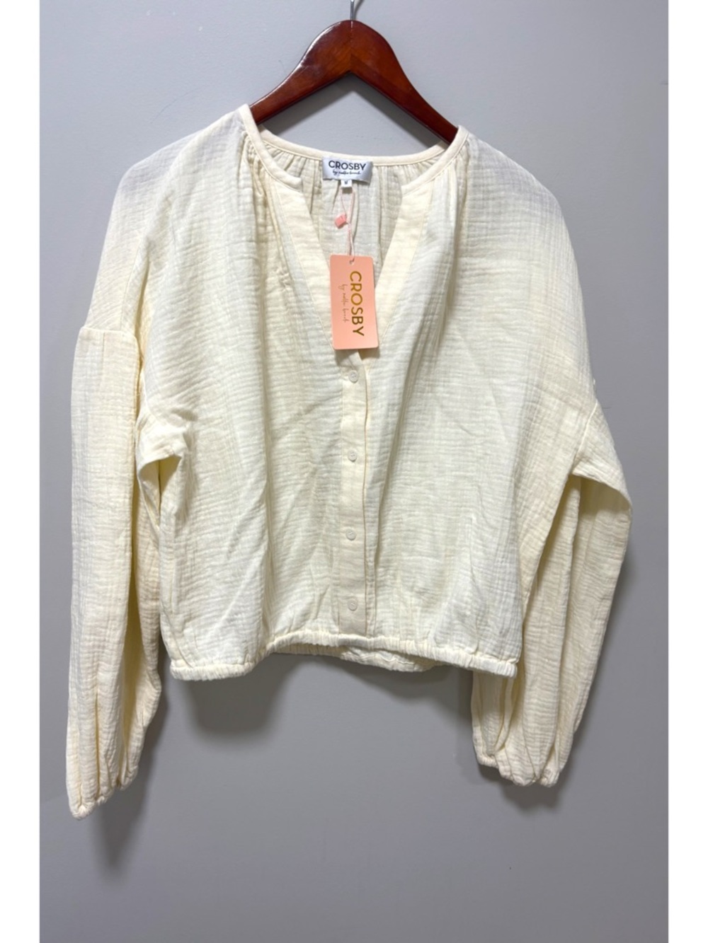 NWT Crosby by Mollie Burch Romy Top in Cream | 100% Cotton